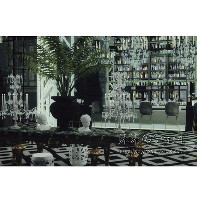 模拟人生4CC房屋mod|MOCHON酒廊|酒吧一套带豪华家具|30x30|#161