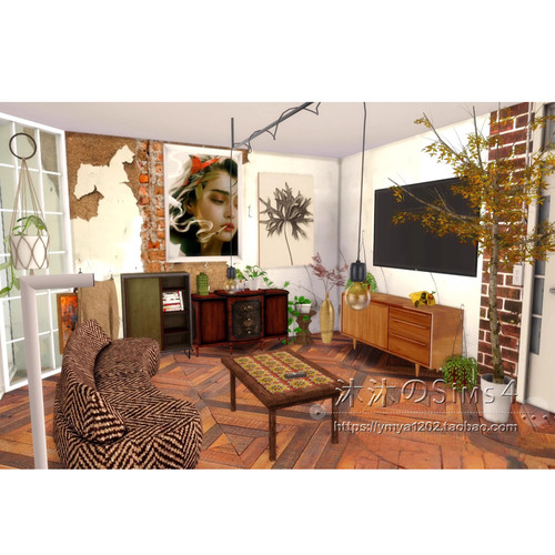 模拟人生4CC房屋mod|老街区|3卧2卫|住宅一套带家具|40x30|#284