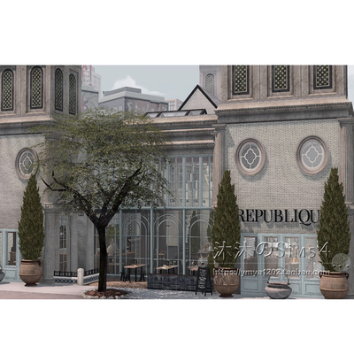 模拟人生4CC房屋mod|Republique|可经营餐厅一套带家具30x30|#300