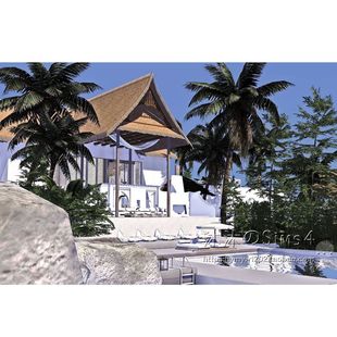 模拟人生4CC房屋mod|巴厘度假村|1卧2卫住宅一套带家具64x64|#433
