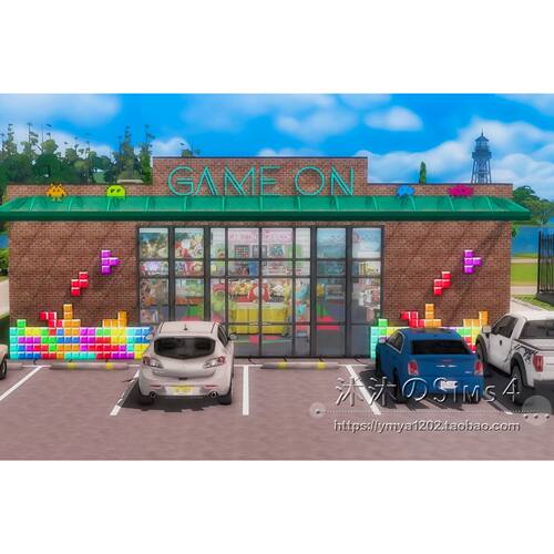 模拟人生4CC房屋mod|Game on|可经营零售店一套带家具|30x20|#270
