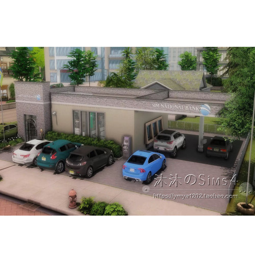 模拟人生4CC房屋mod|银行|趣味拍照剧场地一套带家具|30x20|#178