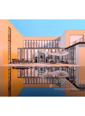 模拟人生4CC房屋mod|City View|4卧5卫|住宅一套带家具|50x40|#48