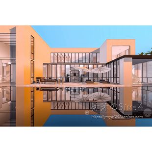 模拟人生4CC房屋mod|City View|4卧5卫|住宅一套带家具|50x40|#48