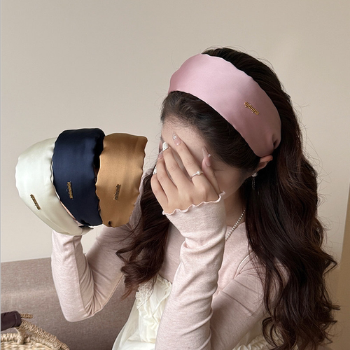 时尚韩系缎面宽边发箍女2