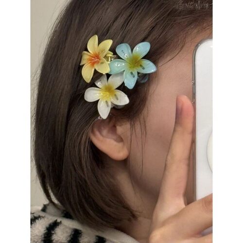 春日小众鸡蛋花发夹甜美少女氛围感海边拍照度假风发卡发饰