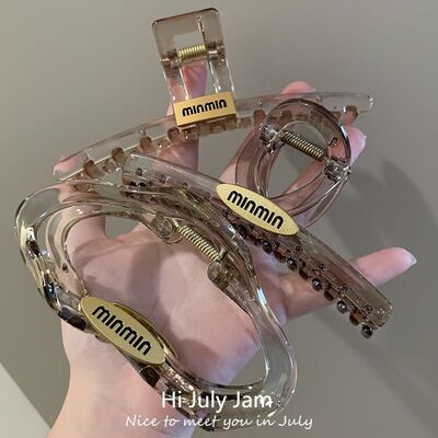 春夏高端简约字母抓夹高级感ins发抓发夹女亚克力大号鲨鱼夹子