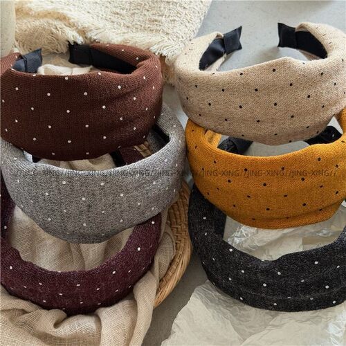 秋冬针织毛线彩色布艺发箍宽版