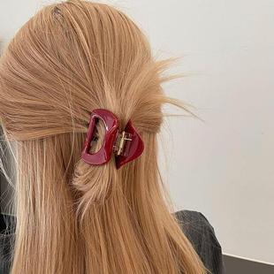 韩国标ins风复古加厚抓夹女头饰法式 高级质感气质发夹鲨鱼夹