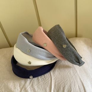 美式 日常外戴压发头箍发卡头饰 复古纯色加宽边高颅顶发箍发带女款