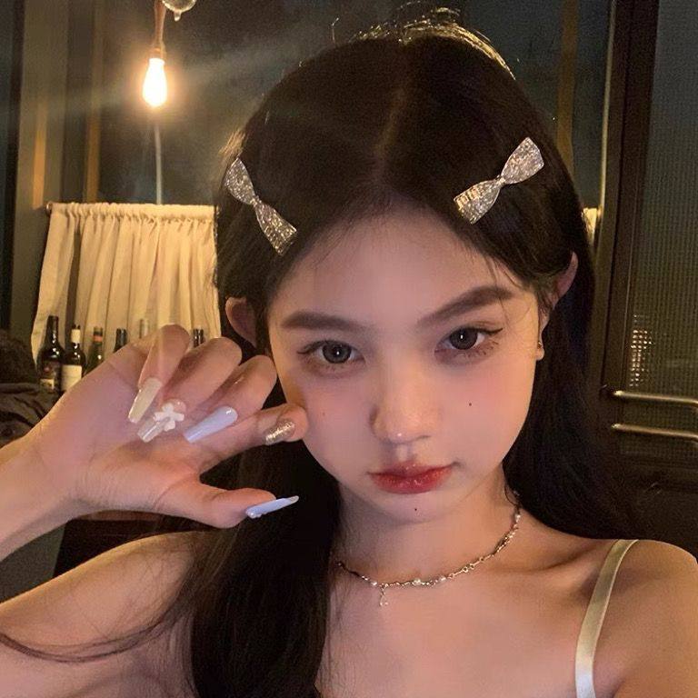 【蜜桃茶】闪亮芭比蝴蝶结锆石发夹女精致侧边夹高级感刘海夹子,饰品/流行首饰/时尚饰品新,发饰,淘宝优惠券,粉丝福利购,淘宝优惠卷