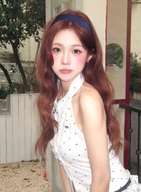 藏蓝色缎面宽边发箍女款2026新款韩系发饰日常外戴头箍高颅顶发卡