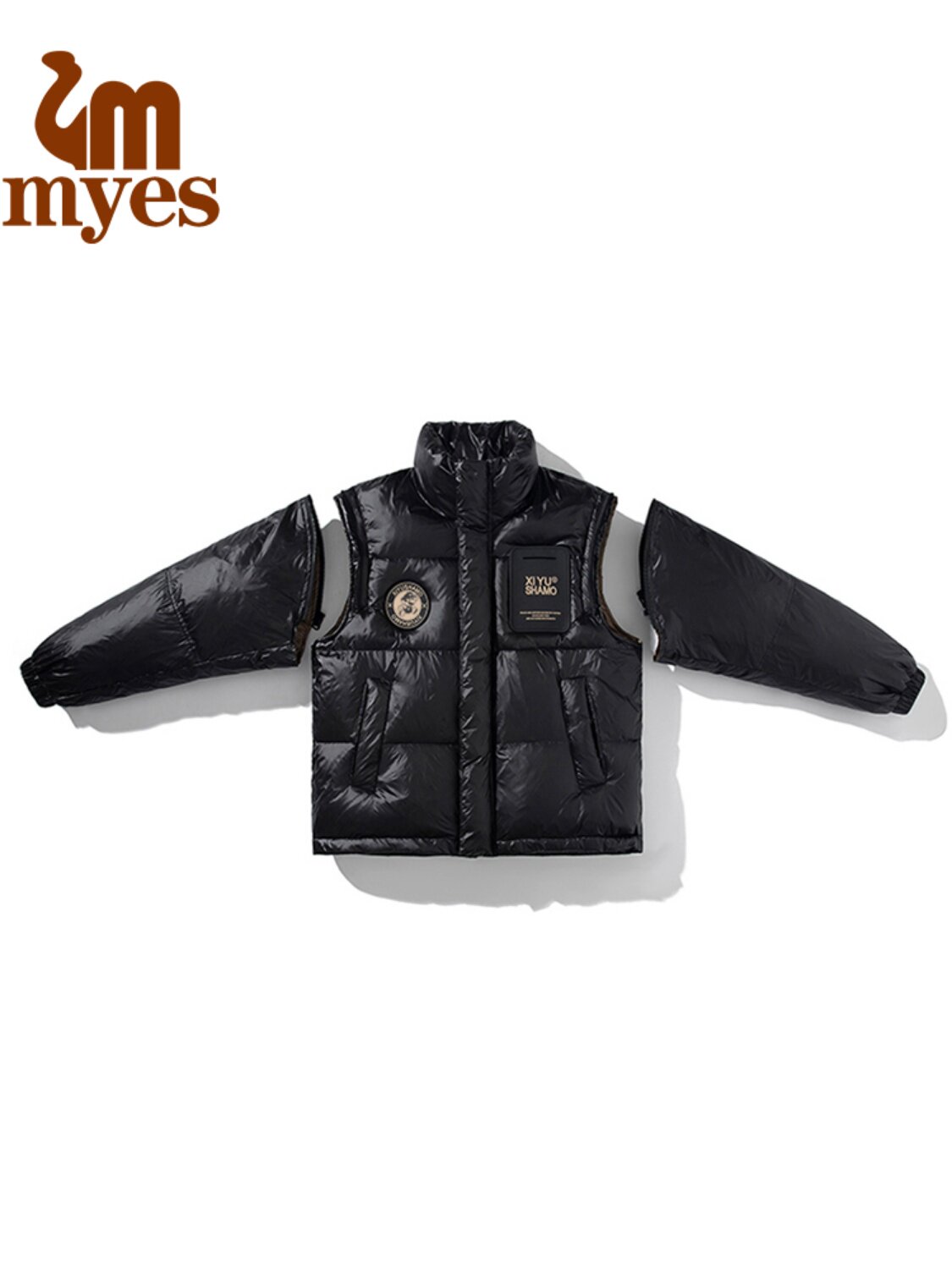 MYES MAKINOSEN DUCK DOWN VEST 남성과 여성을 위한 동일한 스타일 두꺼운 탈착식 슬리브 가볍고 따뜻한 겨울 다운 재킷
