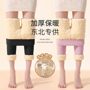 新款 羊毛裤 东北加绒加厚棉裤 保暖裤 女内穿校服神器女士打底裤 冬季