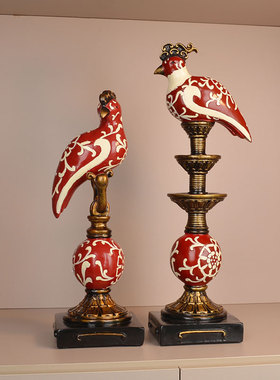 富贵鸟美式酒柜装饰摆件新古典创意软装饰品高档客厅壁炉玄关饰品