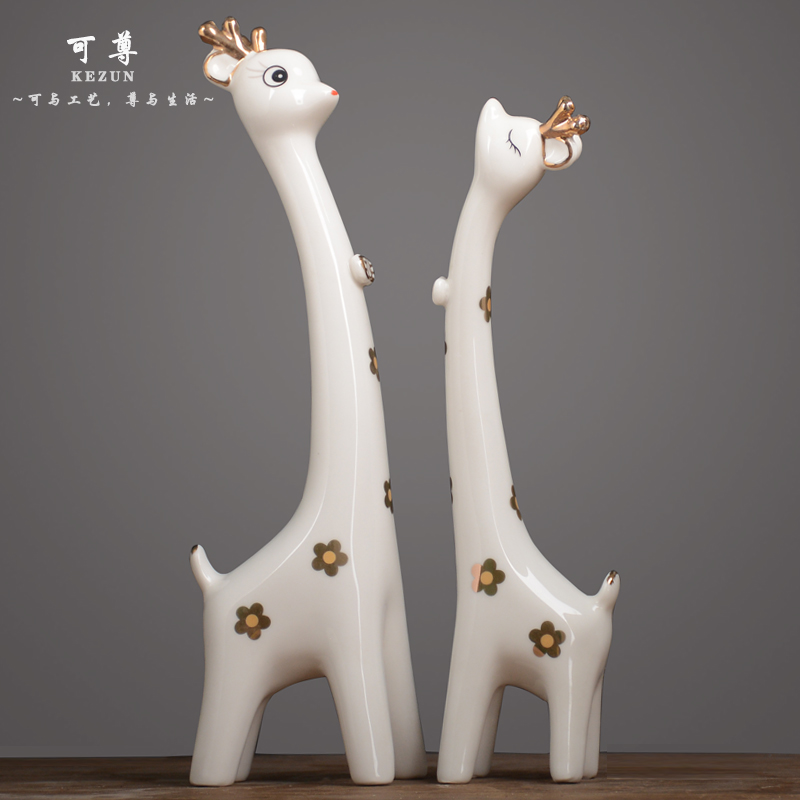 创意家居装饰品摆件酒柜房间摆设实用闺蜜结婚礼物礼品情侣梅花鹿