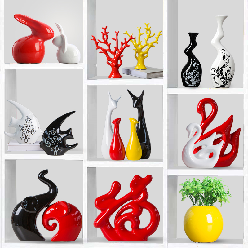 酒柜玄关陶瓷办公室工艺品小摆件