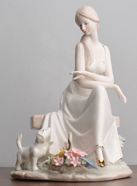 欧式陶瓷人物摆件西洋美女客厅酒柜电视柜家居装饰品摆件节日礼物