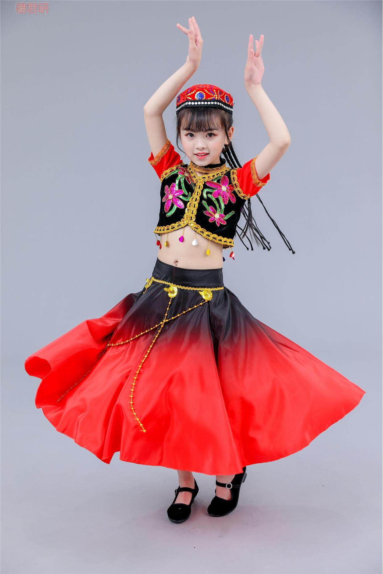 儿童新疆舞蹈服装少儿维族表演服民族演出服饰男女童维吾尔族服装
