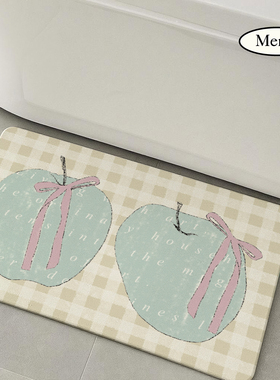 薄荷岛《格子》浴室防滑垫防滑贴吸水垫卫生间卧室门口脚垫速干垫