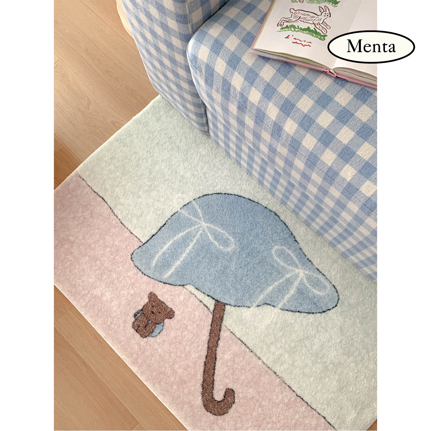 薄荷岛《为你撑伞》仿羊绒地毯床边毯子卧室垫客厅沙发垫毛绒地毯