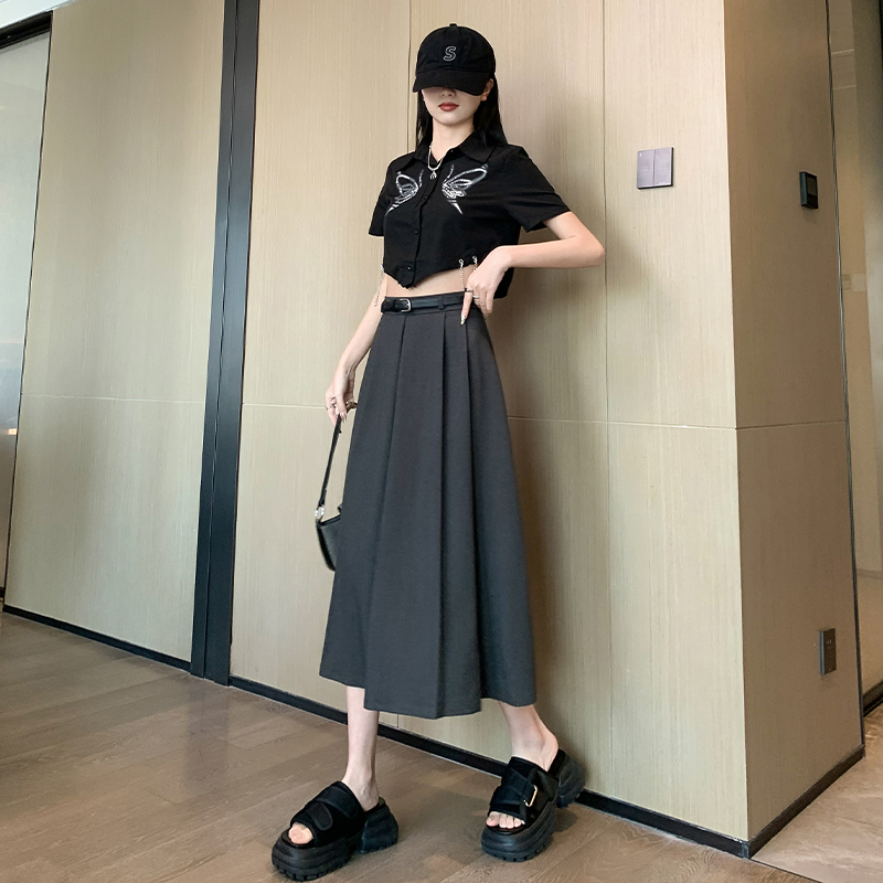 RJVO复古西装百褶裙女春夏季