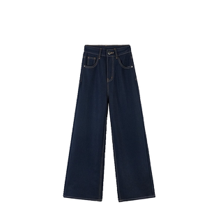 RJVO新款三代升级原色牛仔裤女时尚加绒直筒裤高级垂坠感休闲长裤