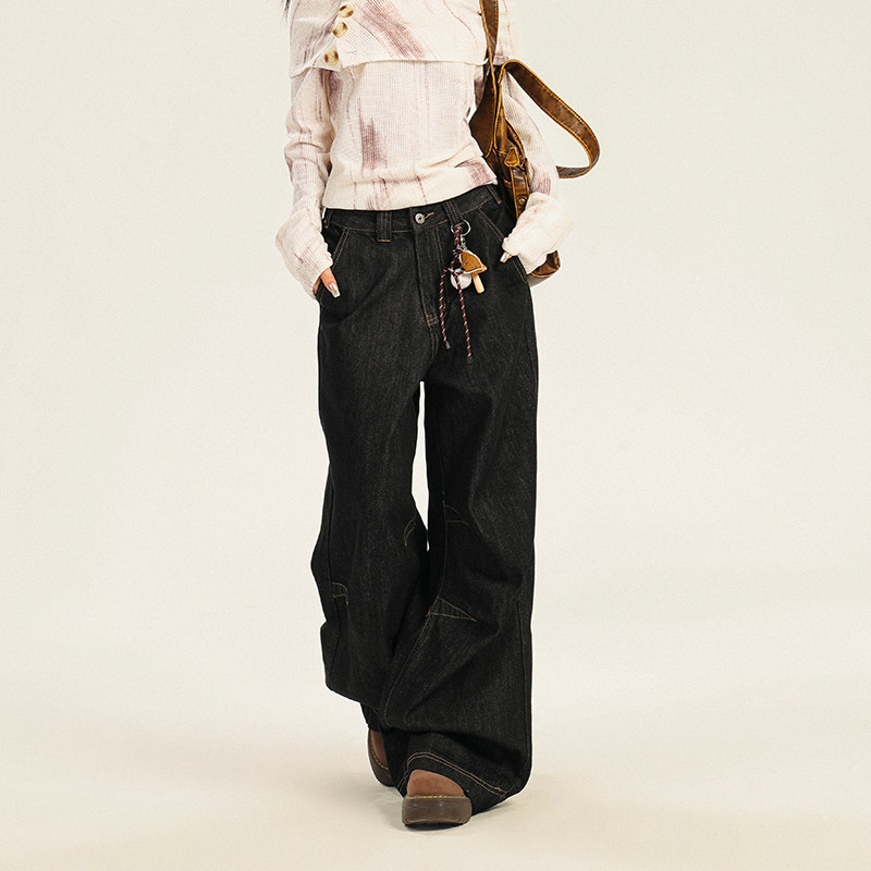 RJVO美式复古高街阔腿裤女