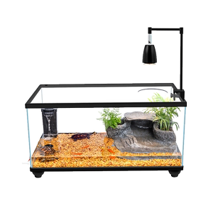 带盖乌龟缸大型家用超白玻璃底部排水防逃逸养龟专用生态玻璃鱼缸