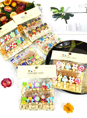幼儿园手工创意照片墙夹子儿童美术绘画黑板报材料DIY木夹文件夹
