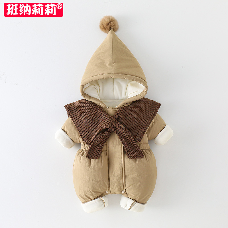 韩系婴儿冬装女宝宝棉服
