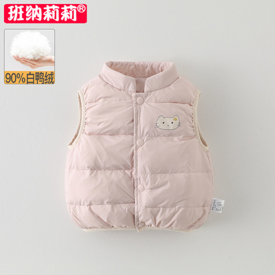 儿童轻薄羽绒马甲秋冬装2025款女宝宝秋冬季衣服保暖背心外出坎肩