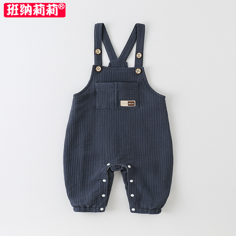 婴儿春秋背带裤开裆裤