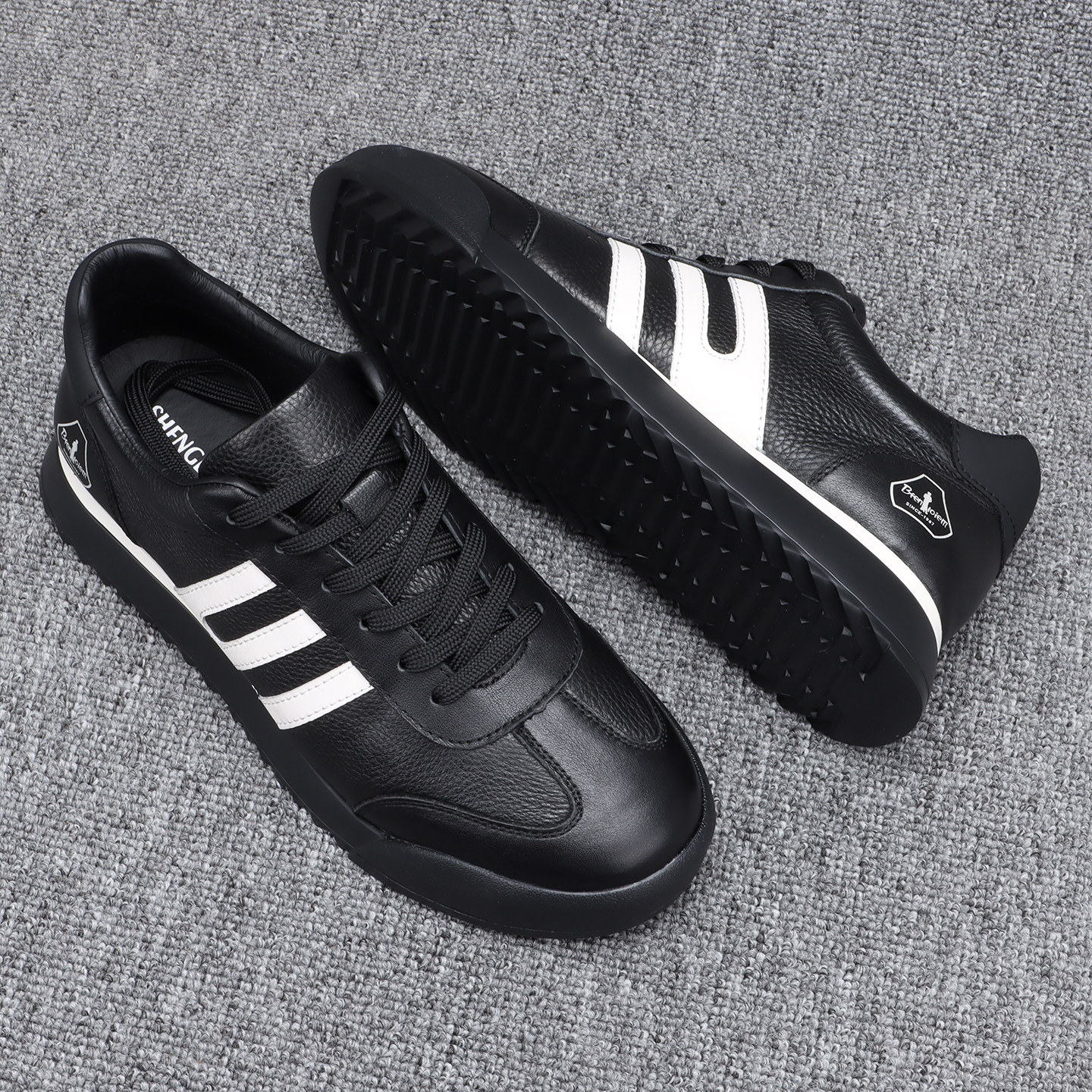 真皮男鞋2025秋冬新款潮流百搭运动休闲板鞋平底系带轻便阿甘鞋男,流行男鞋,休闲板鞋,淘宝优惠券,粉丝福利购,淘宝优惠卷