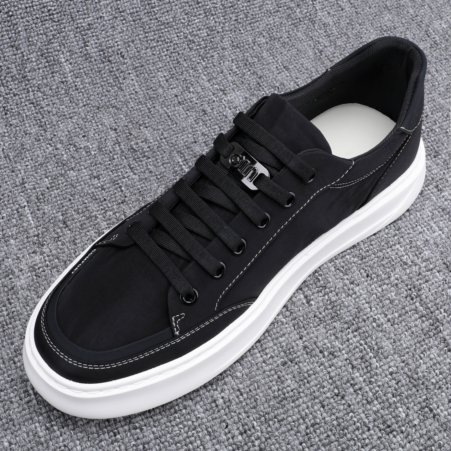 一脚蹬男士休闲帆布鞋夏季新款轻便透气时尚印花休闲板鞋速干男鞋