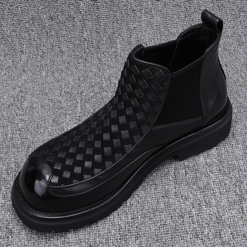 冬季英伦厚底真皮切尔西短靴男士