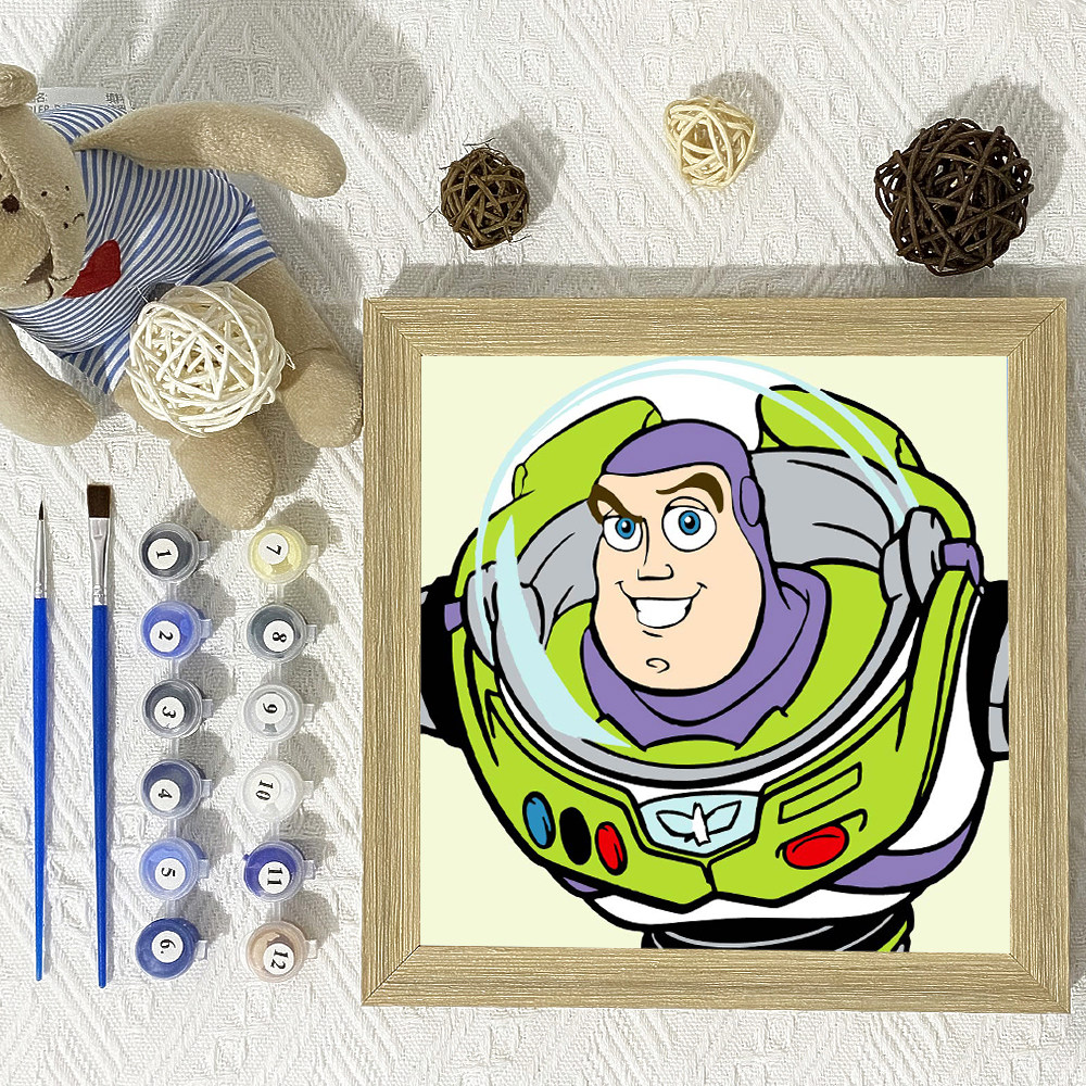 diy数字油画填充治愈儿童卡通手绘涂色家居装饰学生礼品巴斯光年