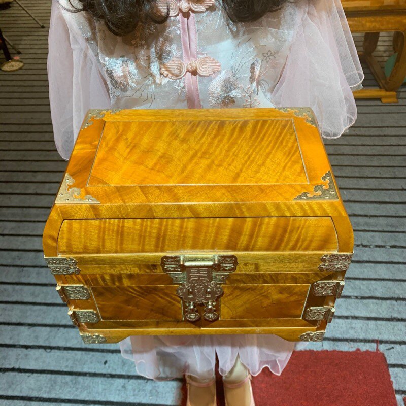 金丝楠木嫦娥奔月镜箱珠宝首饰盒古典化妆盒婚嫁礼品