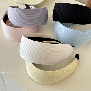 韩系条纹宽边发箍女2025春夏新款 彩色简约百搭高级感头箍日常外戴