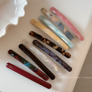 细长一字醋酸发夹侧边夹简约百搭温柔发卡夹马尾碎发弹簧夹发饰女