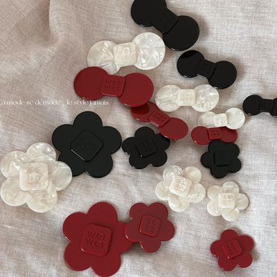 明星同款醋酸花朵蝴蝶结发夹