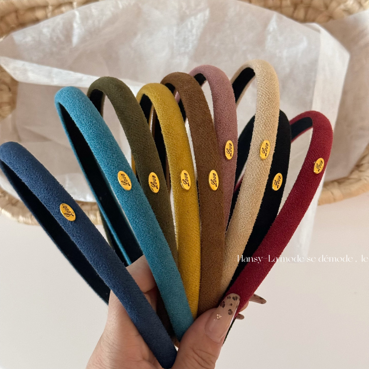 小金标窄版发箍简约质感发卡复古宽边高级感百搭外出头箍发饰新款