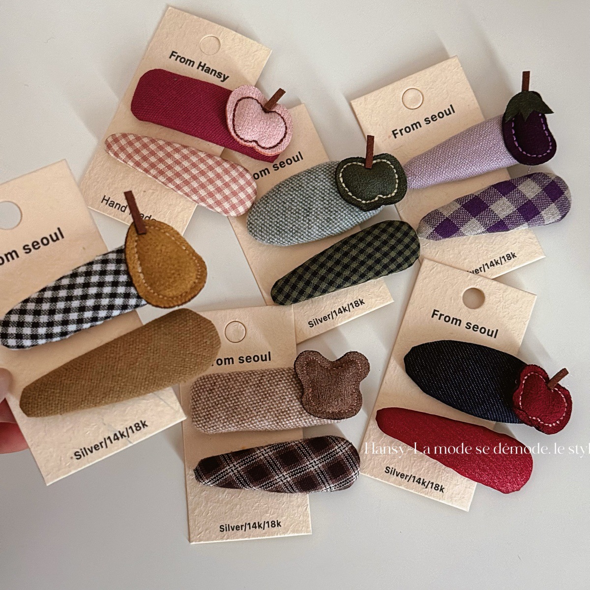 可爱水果布艺BB夹百搭发夹发卡前额碎发夹卡通刘海夹发饰发夹新款