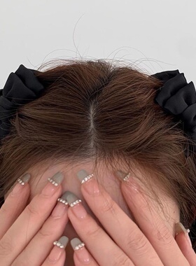 黑色蝴蝶结公主头抓夹小号女侧边前额刘海发夹头饰网红2025春新款