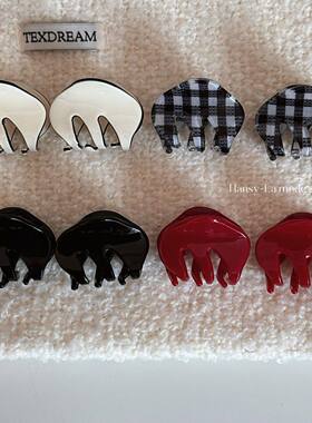 温柔醋酸红色抓夹女气质半扎发马尾夹鲨鱼夹发卡新款夹子头饰发夹