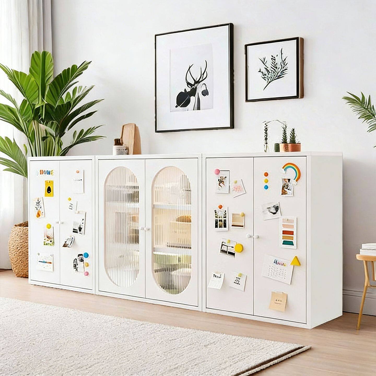 铁皮柜铁艺餐边柜钢制储物柜客厅茶水酒柜厨房矮柜阳台收纳柜鞋柜