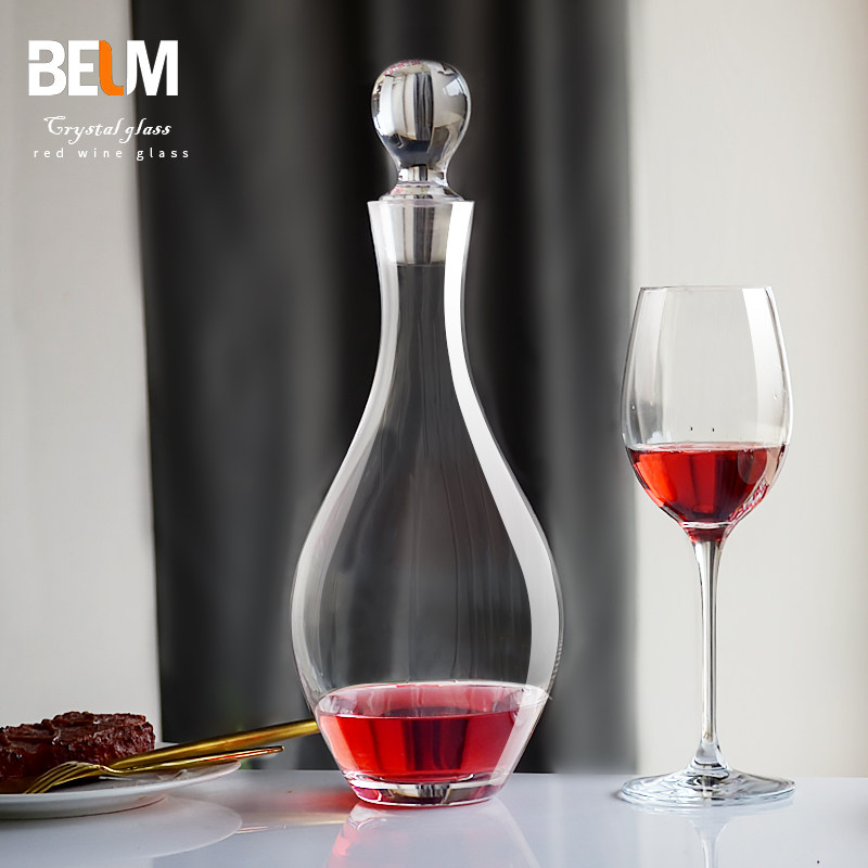 欧式个性水晶玻璃醒酒器家用红酒分酒器红酒杯套装手工带盖分酒壶