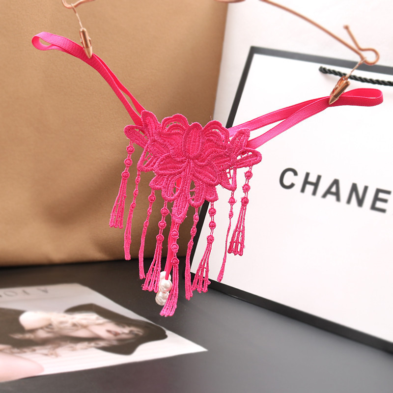 维多利亚女士纯欲蕾丝情调火辣情侣免穿脱开档内裤女性感三角裤