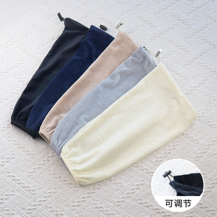 大码 加长纯色袖 加宽护袖 秋冬款 套可调节松紧男女工作防脏抽绳套袖