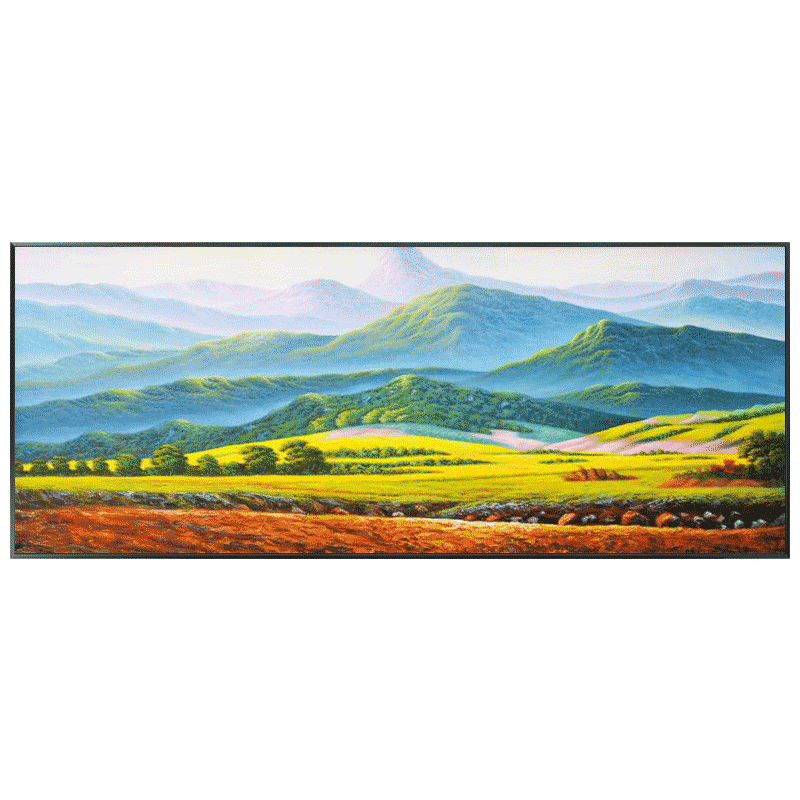 高档世界名画巨人山客厅装饰画轻奢背有靠山沙发背景墙壁画风景挂